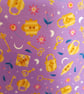 Reusable fabric gift bag; magic key on lilac - Image 2