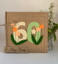 Handmade 60th Birthday Card from wool felt. Keepsake Card. Textile Card. - Image 2