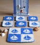 Knitting Pattern for Boat Coasters and Table Mat.  Digital Pattern - Image 3