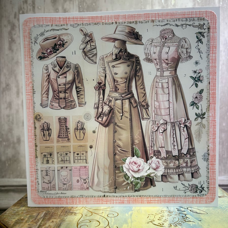 Greeting Card - Vintage Ladies Fashion by Carolee Crafts C226