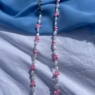 Stainless steel flower beaded necklace 