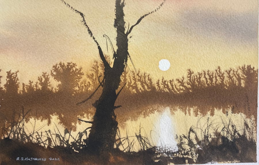 Work from a YouTube demo (Original Watercolour and ink)