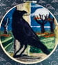 Needle felted picture of Raven in moonlight Halloween home decoration  - Image 3