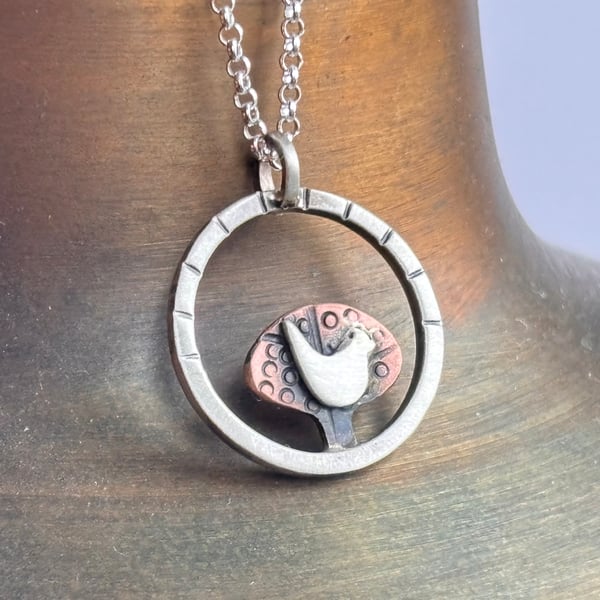 Woodland walk pendant - small circle