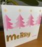 Set of 5 Handmade Christmas Cards "Merry and Bright" Collection - Image 6