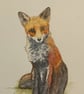 ,MR FOX,An original watercolour and fine liner, PRINT,