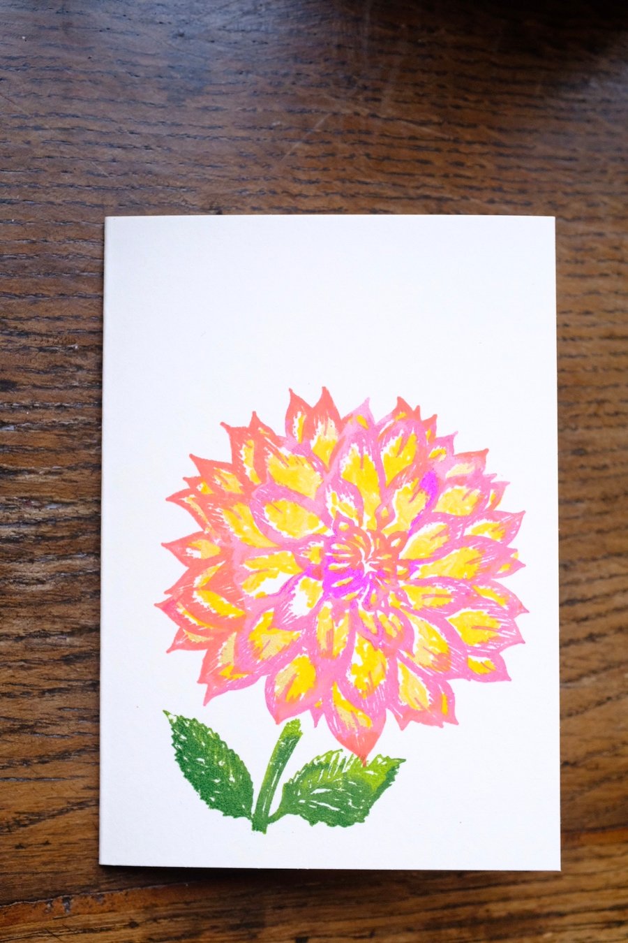 Pack of five Dahlia cards