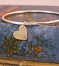 Sterling Silver Bangle with Heart Charm - Image 1