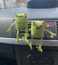 Crochet frog. Air vent clip. Handmade leggy frog. Car accessory. Car buddy. 