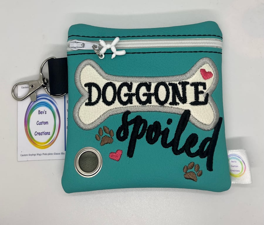 Dog gone, Embroidered Poo bag dispenser.