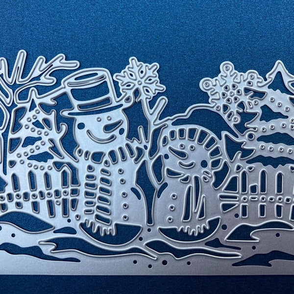 Large Snowmen Scene Christmas Craft Cutting Die