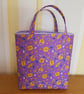 Reusable fabric gift bag; magic key on lilac - Image 1