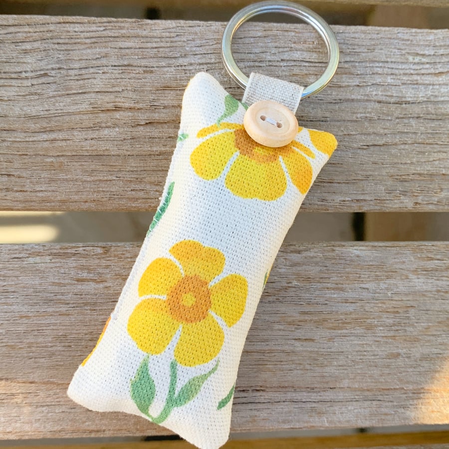 KEY RING - Emma Bridgewater buttercup fabric 
