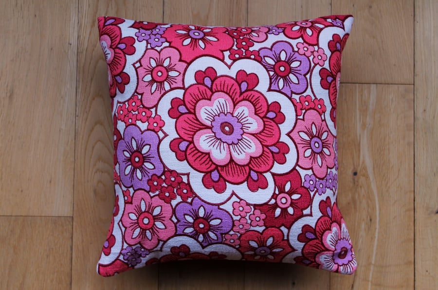 Small Vibrant Flowery Cushion
