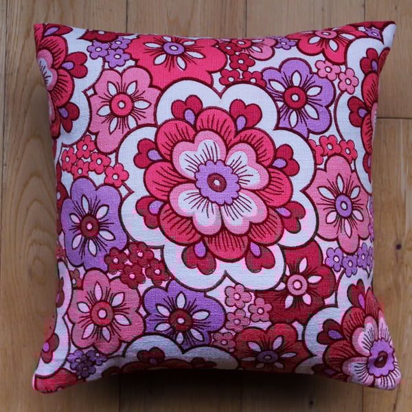 Small Vibrant Flowery Cushion