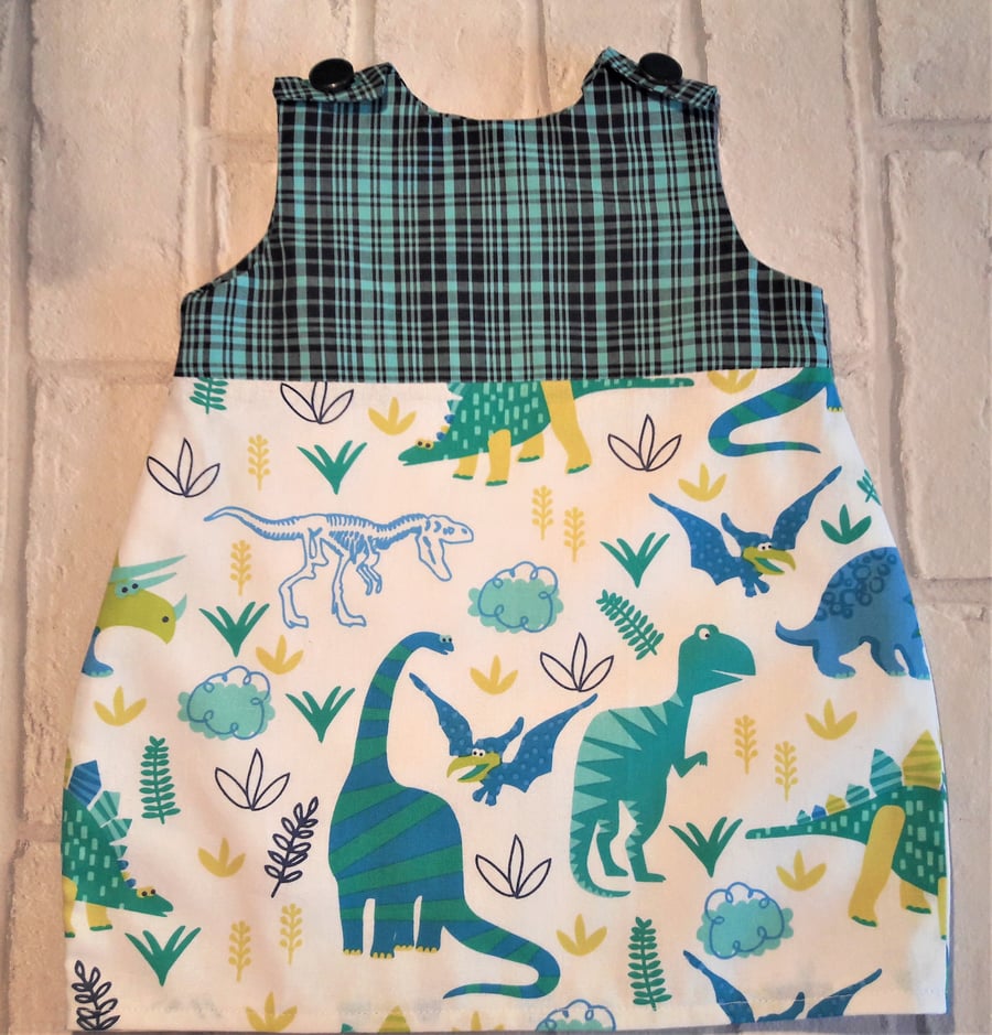 Dinosaur print sleeveless baby dress