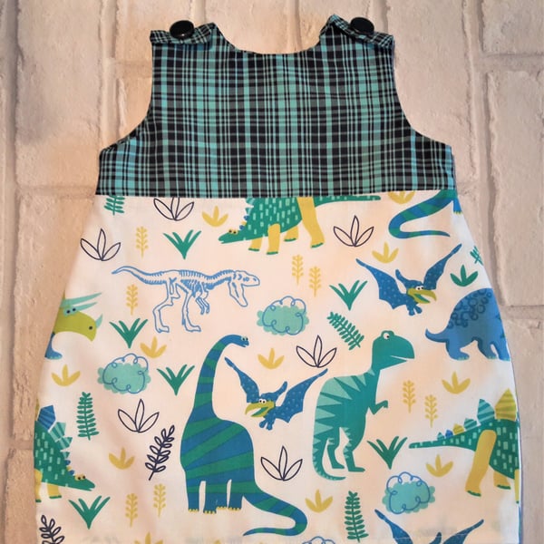 Dinosaur print sleeveless baby dress