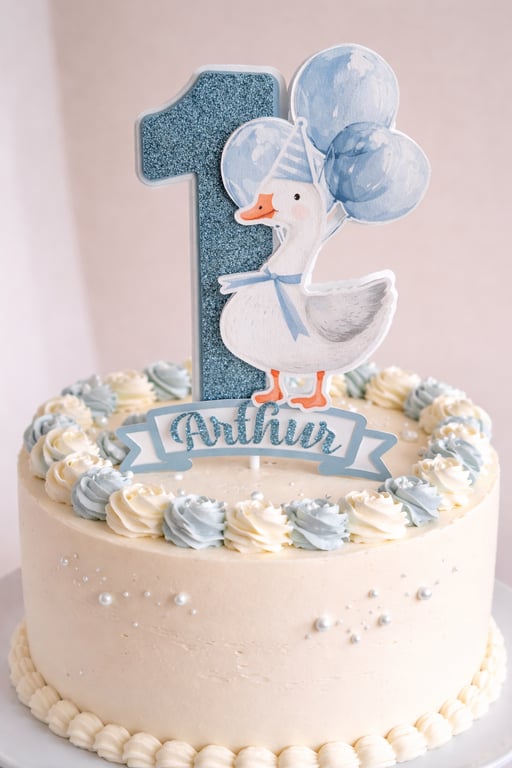One Silly Goose First Birthday Cake Topper