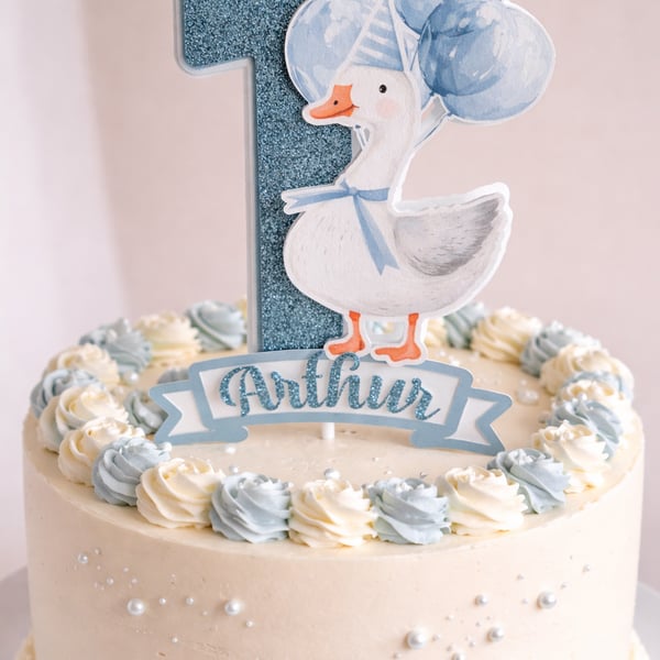 One Silly Goose First Birthday Cake Topper