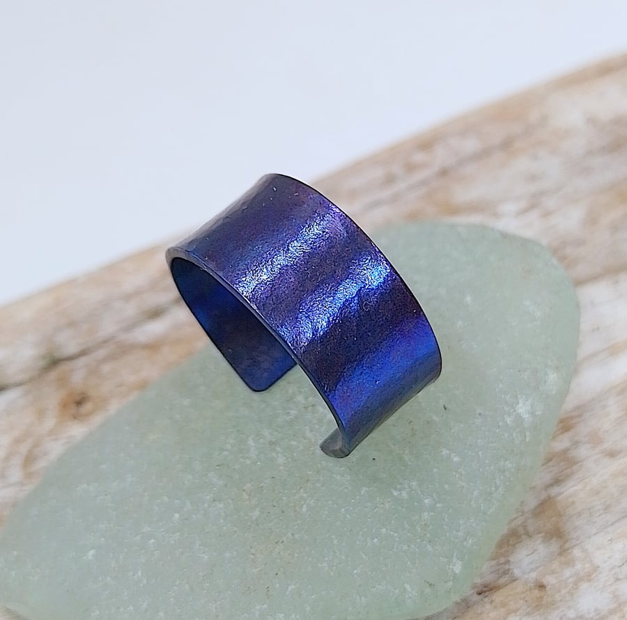Titanium Coloured Open Ring UK U - V Size (RGTTOPPP1) - UK Free Post