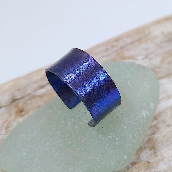 Titanium Coloured Open Ring UK U - V Size (RGTTOPPP1) - UK Free Post