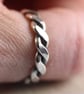 Celtic Silver Ring Twisted 2mm Wire - Chunky Mens Ring - Thumb Ring - Hammered - Image 8