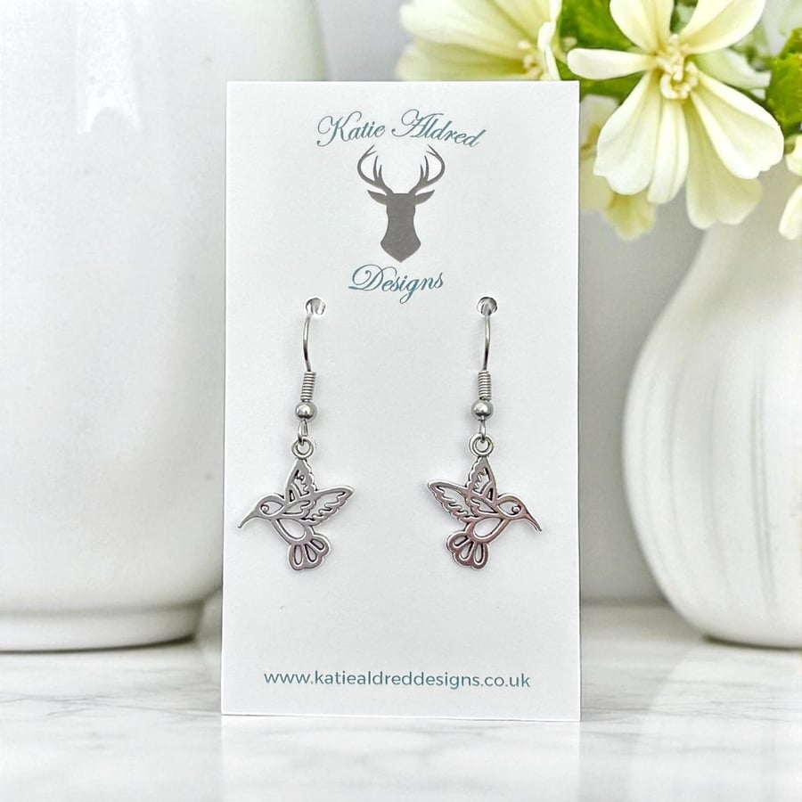 Charm Earrings - Hummingbird