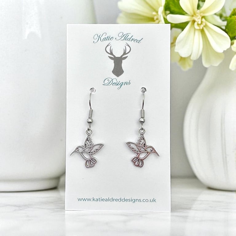 Charm Earrings - Hummingbird
