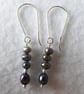 Freshwater Peacock Pearls and Sterling Silver Earrings  - Image 3