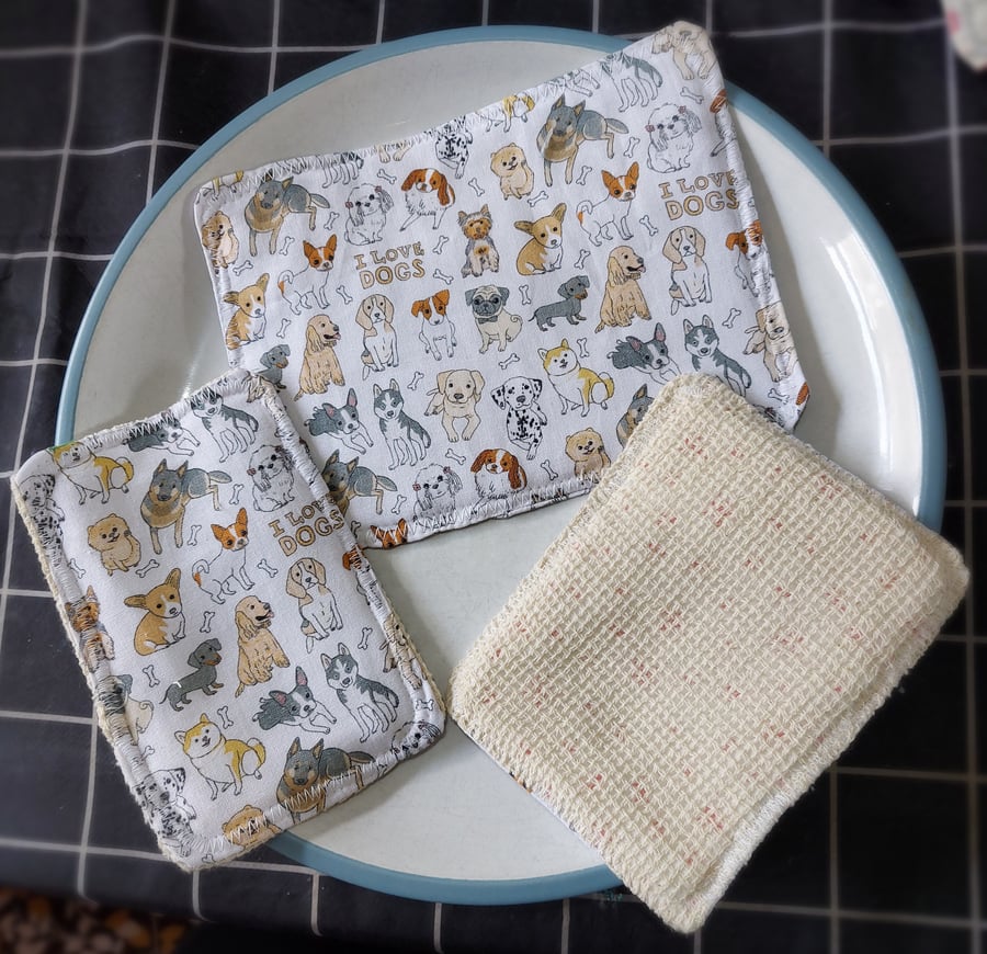 Kitchen cloth dogs Reusable kitchen and dish cloths, highly absorbent cleaning, 