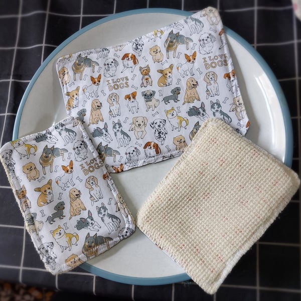 Kitchen cloth dogs Reusable kitchen and dish cloths, highly absorbent cleaning, 