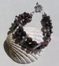 Red Tiger Eye Gemstone Chakra Beaded Bracelet "Red Wisp" - Image 2