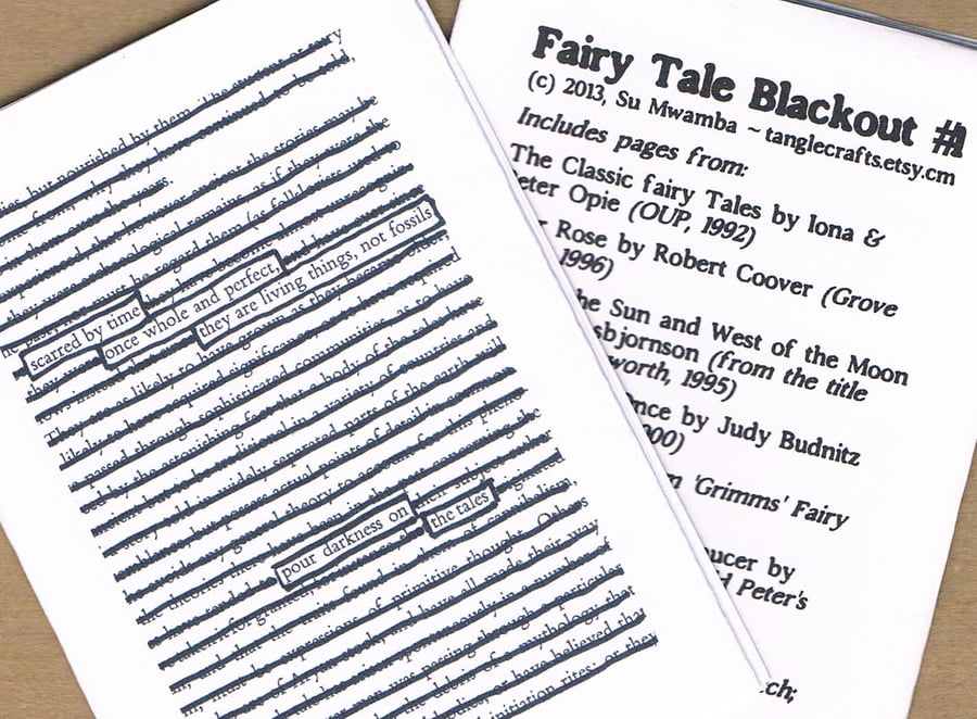 FAIRYTALE BLACKOUT - a mini zine of blackout poetry from fairy tales