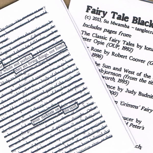 FAIRYTALE BLACKOUT - a mini zine of blackout poetry from fairy tales