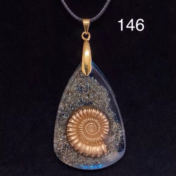 Ammonite necklace , 195 million years old , handmade 