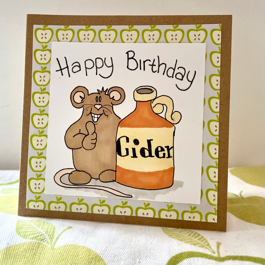Happy birthday cider card