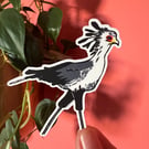 Secretary Bird Lino Print Vinyl Sticker