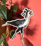 Secretary Bird Lino Print Vinyl Sticker - Image 1