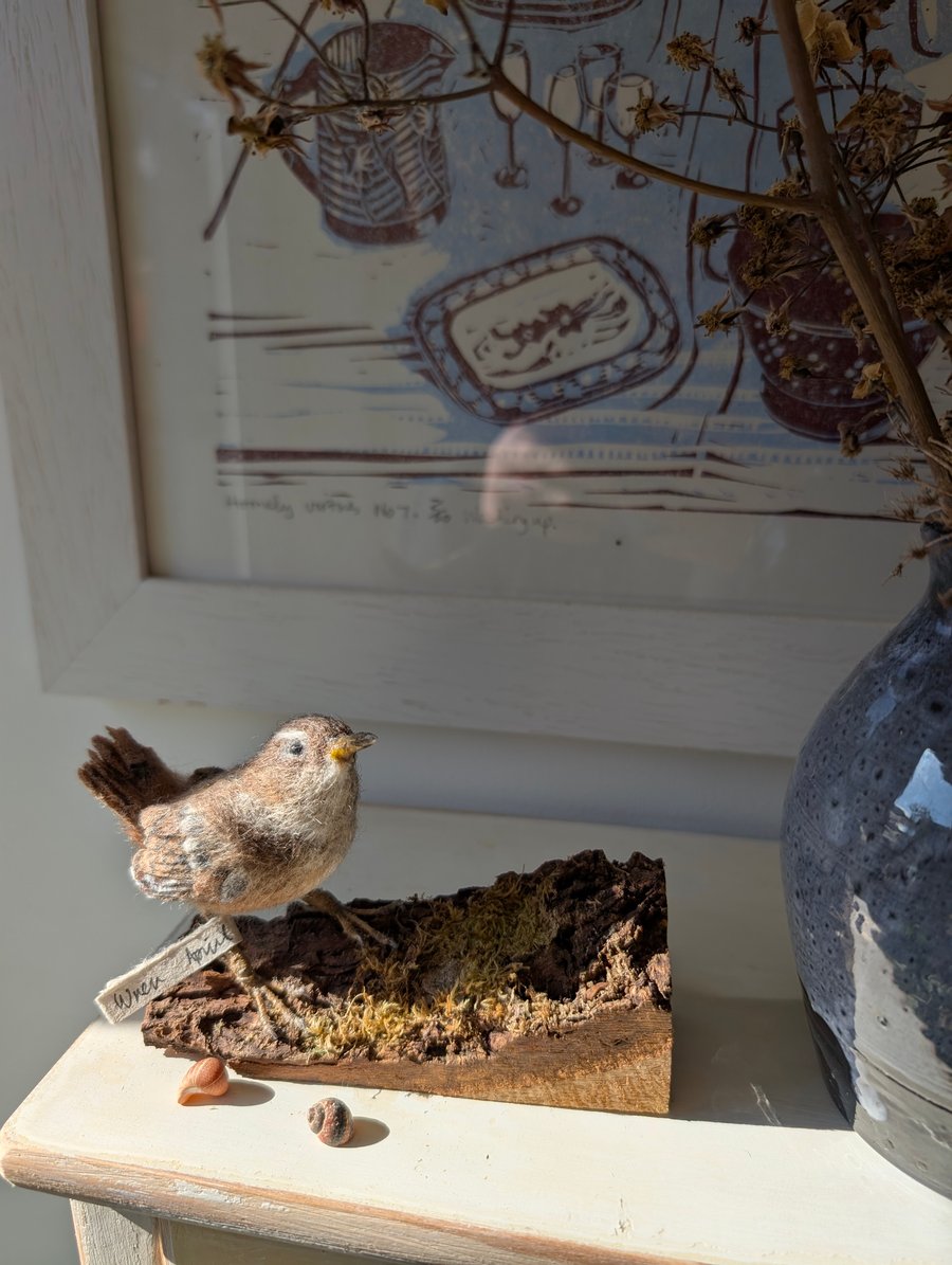 Realistic needle felt Wren 