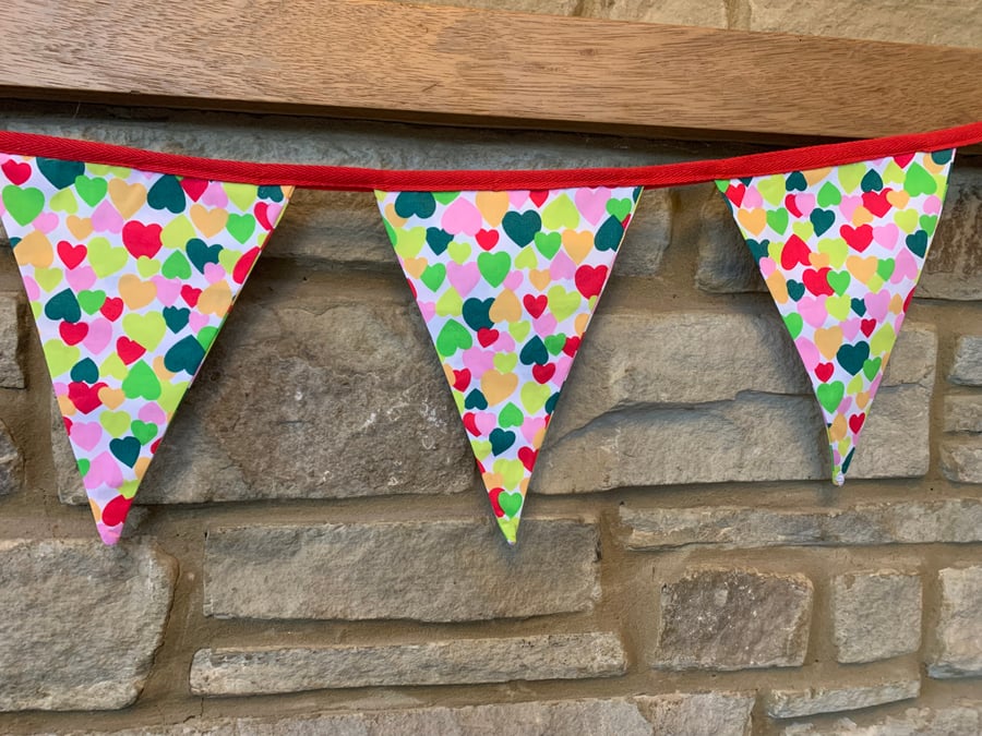 Multicoloured Hearts Bunting