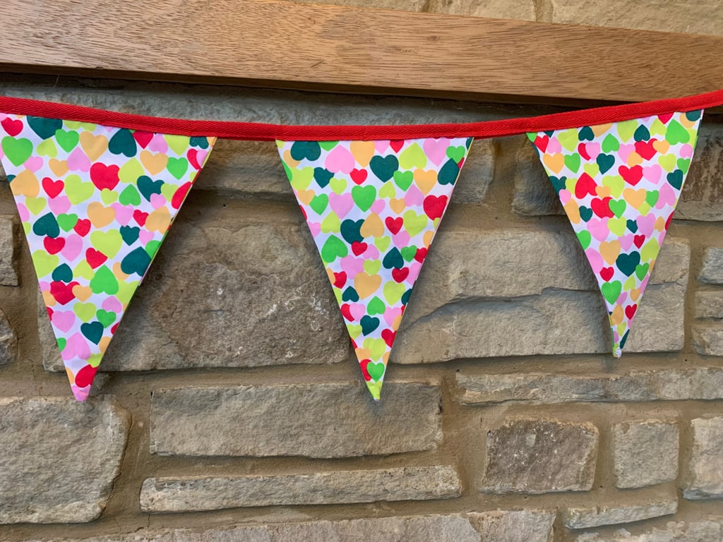 Multicoloured Hearts Bunting