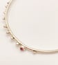Handmade Silver Stacker Bangle with Tourmaline & Granulation - Image 1