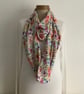 COTTON  lawn infinity scarf. ' Wildflowers' . Multicoloured . Floral. - Image 5