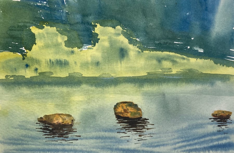 Cod beck rocks study (Pure Original Watercolour)