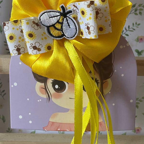 Back to School Hair Bow – Cute & Fun Hair Clip  Bee themed 