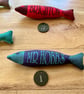 Personalised cat toy. Cotton canvas fish shaped kicker toy. - Image 8
