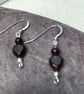 Sterling silver & Garnet heart bead earrings - Image 2