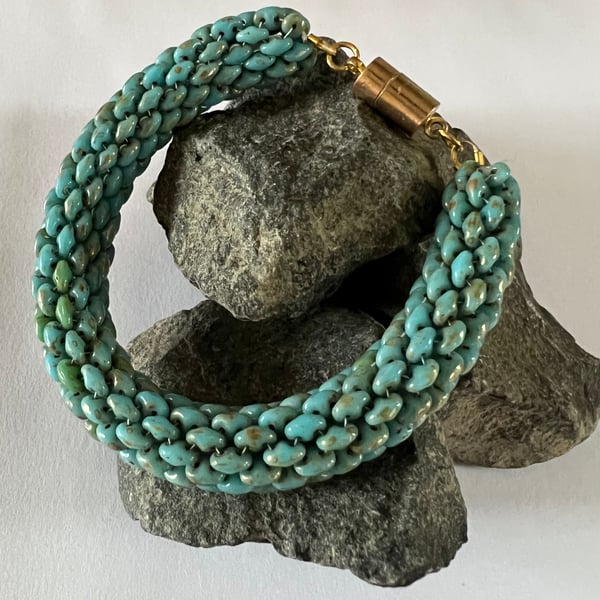 Rope Bracelet - Blue Picasso