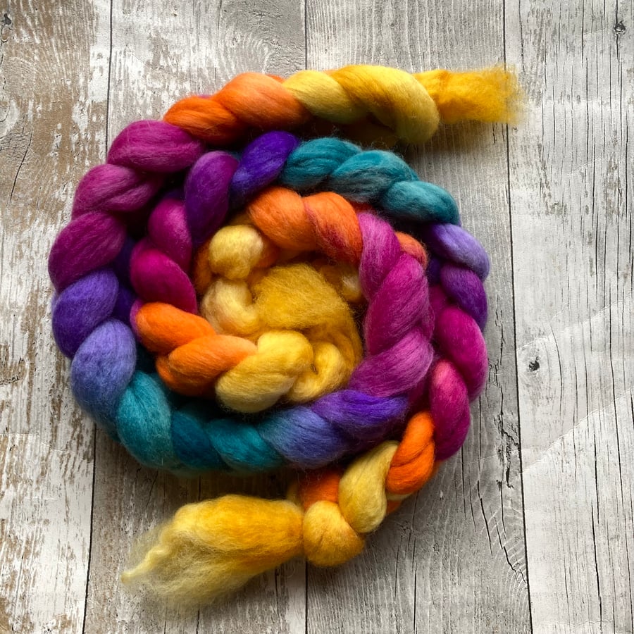 Corriedale Spinning fibre 100g Fractal yarn tutorial 