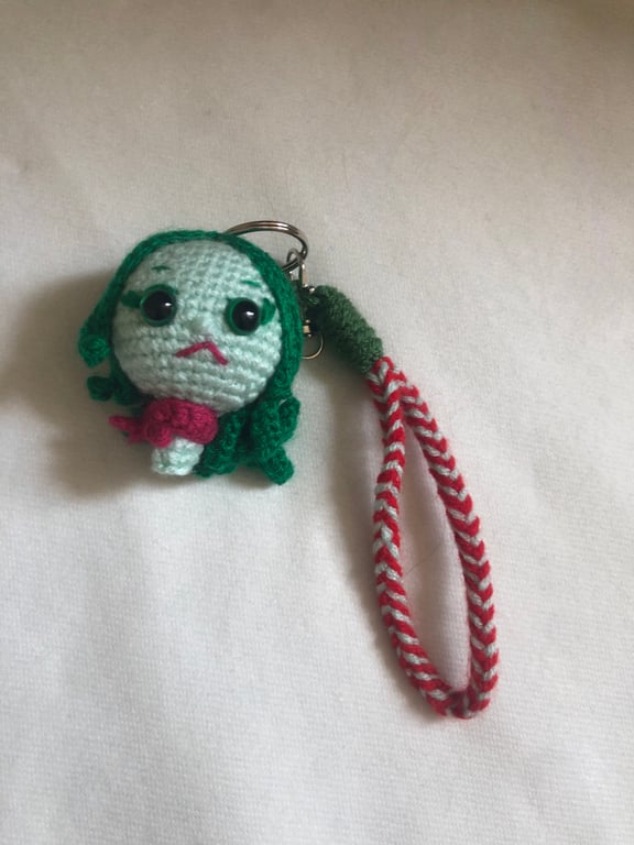 Inside Out - Amigurumi Keychain - Crochet Girl with Green Hair